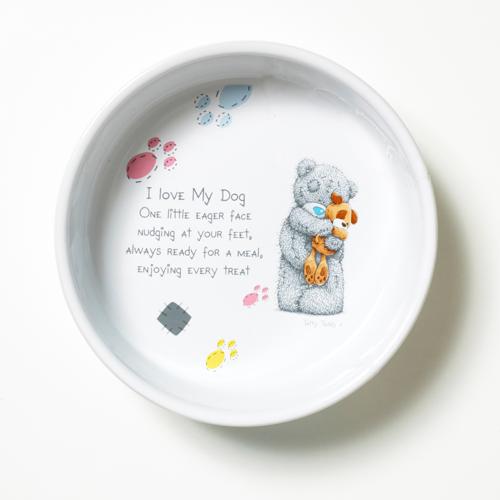 Керамическая миска для собак - Мишка Тедди  с собакой