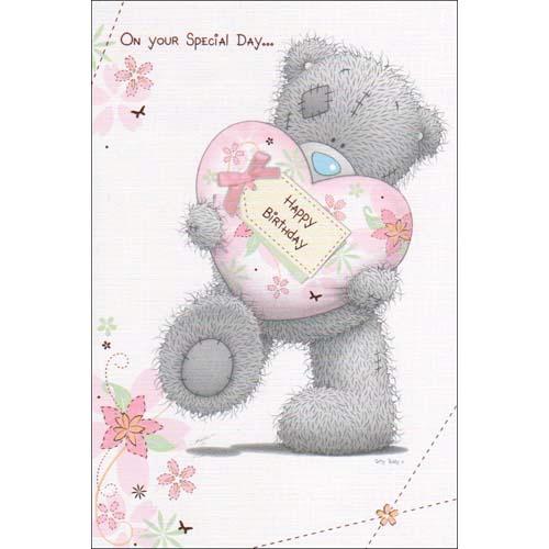 Мишка Тедди Me to You открытка С Днем рождения — Bear Holding Heart Me to You Bear Birthday Card